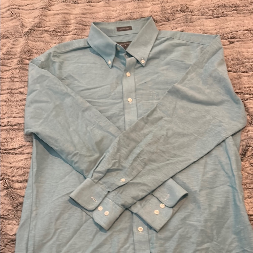 Saddlebred Sky Blue Casual Button-Down Shirt